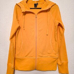 😍 NWT Z By Zella Orange Full Zip Hooded w/ Thumb Holes Workout Jacket Size M
